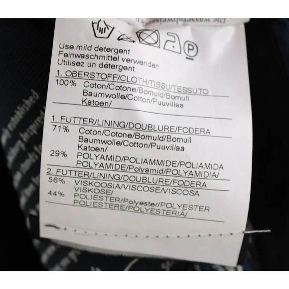 Schneiders Button Front Water Repellent Jacket Size 56 (46 US) In Blue Cotton - Picture 12 of 14